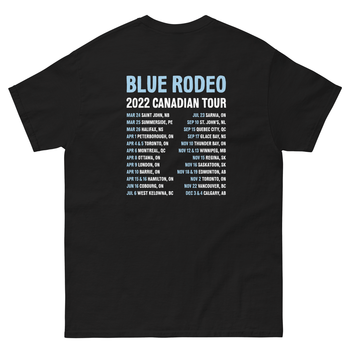 Many A Mile 2022 Canadian Tour T-Shirt