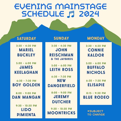 Mainstage Schedule 2024